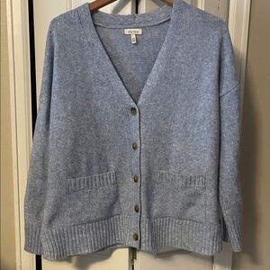 Ella Moss Light Blue Button-Up Cardigan Medium